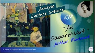 Analyse linéaire  Au CabaretVert Arthur RIMBAUD Cahiers de Douai Oral BAC français  EAF [upl. by Ayikat834]