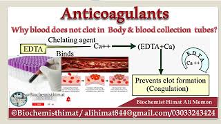 Introduction to Anticoagulants  EDTA  Properties  importance classification of anticoagulants [upl. by Ruosnam]