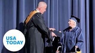 100yearold woman receives high school diploma  USA TODAY [upl. by Morten]