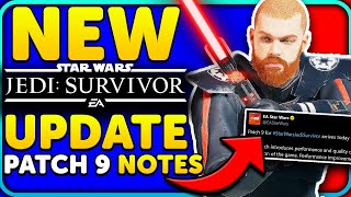 NEW Star Wars Jedi Survivor Patch 9 Patch Notes  FPS Comparison vs Patch 8 [upl. by Adlihtam940]