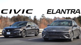 Battle of Ubers 2024 Hyundai Elantra Vs 2024 Honda Civic Vs [upl. by Gonyea823]