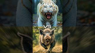 Albino Tiger vs Wild Animals Battle Wild Boar Lion Gorilla Rhino Buffalo Elephant [upl. by Kelly622]