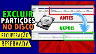 Como EXCLUIR PARTIÇÕES de RECUPERAÇÃO ou RESERVADA no DISCO do WINDOWS [upl. by Tteraj415]