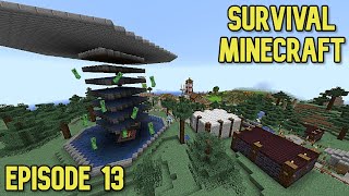 Building A Creeper Farm  600 Drops Per Hour  Survival Minecraft Ep 13 [upl. by Nellek719]