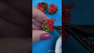 DIY Miniature poinsettia in a ceramic pot dollhouseminiatures [upl. by Soracco]