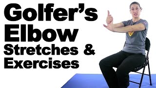 Golfers Elbow Stretches amp Exercises  Ask Doctor Jo [upl. by Xenia748]