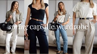 SPRING CAPSULE WARDROBE 2023  25 KEY NEUTRAL BASICS FOR A MINIMAL WARDROBE [upl. by Duffy]