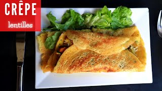 Crepe salé aux lentilles sans œuf  Recette Indienne Végétarienne de Crepe vegan sans gluten 🌱 [upl. by Euqinot]