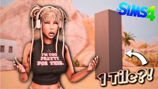 TRYING THE 1 TILE CHALLENGE girl i failed wtf 😭 • THE SIMS 4 [upl. by Adoh288]