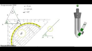 Dreiecke konstruieren  Kongruenzsatz SSW [upl. by Shig]