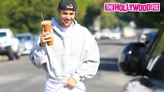 Justin Bieber Picks Up Coffee For His Wife Hailey To Take Back To Her From Community Goods In WeHo [upl. by Chouest991]