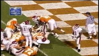 Lowes DefiningMoments  Vols Beat Arkansas in 1998 Stoerner Stumble Fumble [upl. by Ettezil]