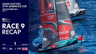 Louis Vuitton 37th Americas Cup Race 9 Recap  Emirates Team New Zealand vs INEOS Britannia [upl. by Beesley]