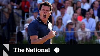 TheMoment Canadian Milos Raonic smashed a tennis record [upl. by Kiri]