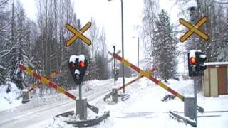 Finnish freight train 3365 passed Eerola level crossing [upl. by Htennek751]