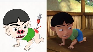 Goyang Upin Ipin Funny Drawing Meme 😆  Upin amp Ipin Funny Cartoon video  part 1 [upl. by Kristo]