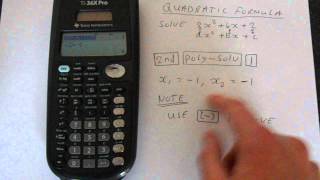 TI36X Pro Using The Quadratic Formula [upl. by Oikim]