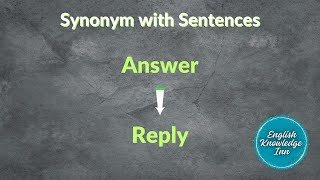 Synonyms of answer  Learn by synonyms and sentences  Synonyms example [upl. by Trebloc]