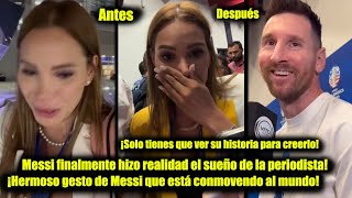 ¡Messi cumplió el sueño de la periodista que se emocionó el día del estreno de la Copa América 2024 [upl. by Ahsimik449]