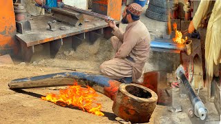 Bent Hydraulic Cylinder Rod Repairing Process By Pakistani Experts Mechanics  Repair Of Bent Rod [upl. by Kerr]