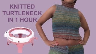 Super easy knitted turtleneck tutorial for Sentro knitting machine and Addi express kingsize [upl. by Alyat]