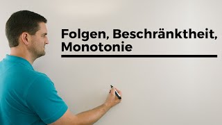 Folgen Beschränktheit Monotonie Aufgabenbeispiel Epsilon und Grenzwert gegeben  Daniel Jung [upl. by Htomit]