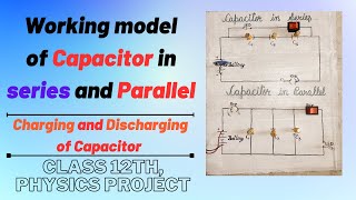 Working model of physics for class 12Charging and discharging of capacitor Physics Project [upl. by Alvy]