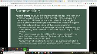 Review Paraphrasing Summarizing amp Quoting [upl. by Karl795]