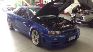 Nissan Skyline GTR R34 Turbo Sound [upl. by Dlonyer877]