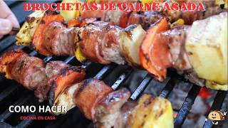 BROCHETAS DE CARNE ASADA [upl. by Bernstein]