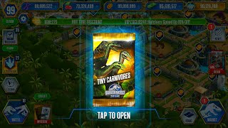 TINY CARNIVORES PACK OPENING FESTIVAL  JURASSIC WORLD THE GAME [upl. by Aylad]