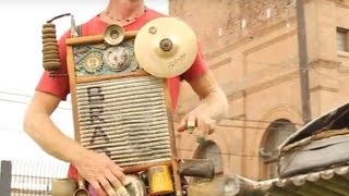 Washboard amp Mobile Percussion Performance by Brad and Clyde Casey  New Orleans [upl. by Russel]