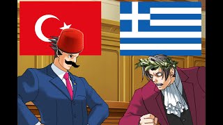 Average Greek vs Turk debate but its Ace attorney [upl. by Ynomrah]