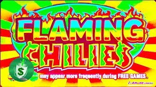 NEW Flaming Chilies slot machine [upl. by Elleira]