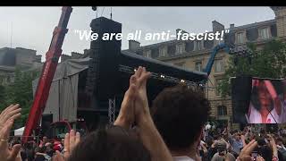 Counter protestors at Nouveau Front Populaire rally Republique Paris 6 27 [upl. by Lielos]