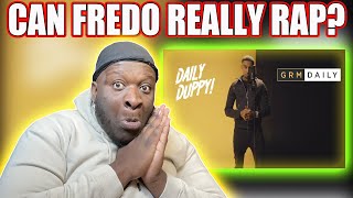 AMERICAN RAPPER REACTS TO  Fredo  Daily Duppy  GRM Daily REACTION [upl. by Avahc6]