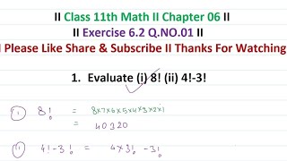 Class 11th  Exercise 63 QNo 01  Permutations and Combinations  maths NCERT solutions  CBSE [upl. by Entruoc]