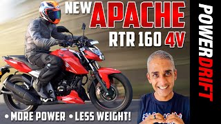 New TVS Apache RTR 160 4V  First Ride Review  PowerDrift [upl. by Swanson]