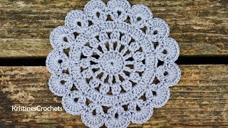 Beginners Doily Crochet Tutorial [upl. by Neerihs]