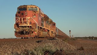 Huge Iron Ore Trains at Port Hedland Western Australia [upl. by Mackoff]