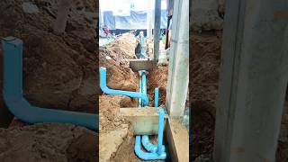 The plumbers running drain PVC pipe to septic tank create [upl. by Castor]