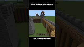 Minecraft Castle Walls and Towers minecraftshort minecraftcastle [upl. by Bolton]