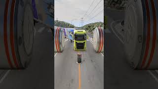 Segra Truck vs Giant Bollards Crashes automobile beamngdrive beamng [upl. by Eart]