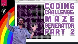 Coding Challenge 102 Maze Generator with p5js  Part 2 [upl. by Garrison]