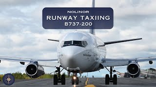 Nolinor Aviations B737200  SlowMo Runway Taxiing [upl. by Tebor352]