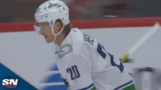 Danton Heinen Finishes Off Slick Passing Play For First Goal With Canucks [upl. by Nosreme368]