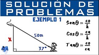 Razones trigonométricas  Solución de problemas Ejemplo 1 [upl. by Dnalwor396]