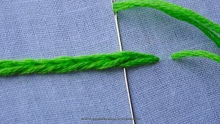 Basic Hand Embroidery Part  62  Heavy Chain Stitch [upl. by Kitti]