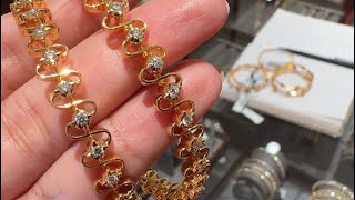 Tanishq 22k Diamond Bangle Designs with PriceDiamond BanglesDiamond BraceletDeeya [upl. by Emyaj]