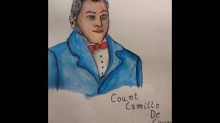 Day5 Count Camillo De Cavour watercolor art history sketch unifiction italy [upl. by Enyrhtac]